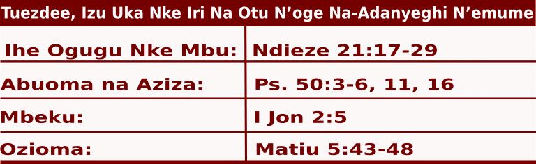 Image of Igbo Mass Readings for June 16, 2020, Tuezdee
