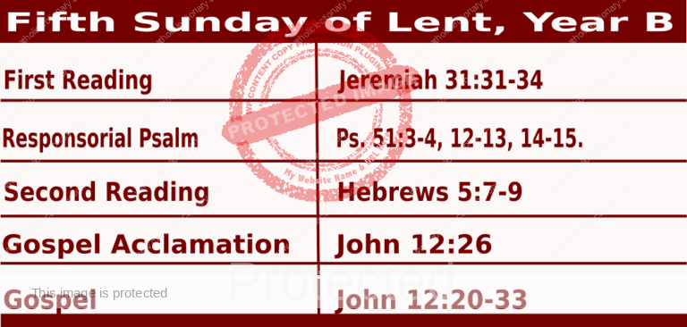 Sunday Mass Readings for March 17 2024, 5th Sunday of Lent, Yr B