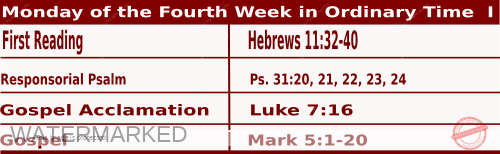 Mass Readings for January 30 2023, Monday of the Fourth Week in Ordinary Time (I)