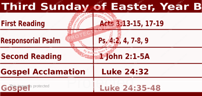 Sunday Mass Readings for April 14 2024, 3rd Sunday of Easter, Yr B