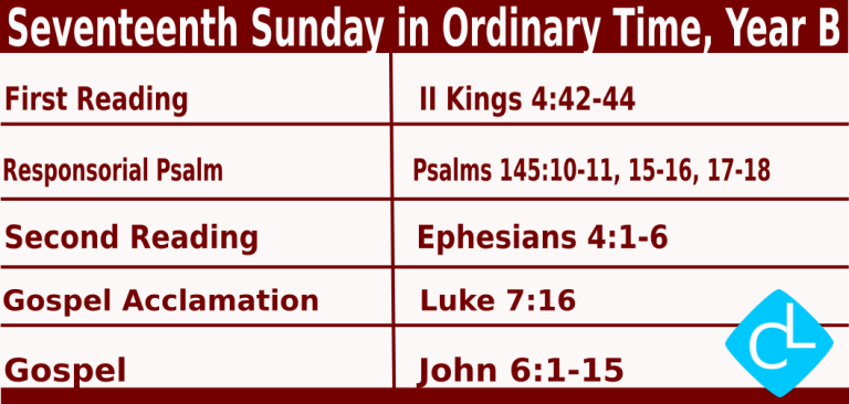 Catholic Mass Readings for July 25 2027, 17th Sunday in Ordinary Time Year B