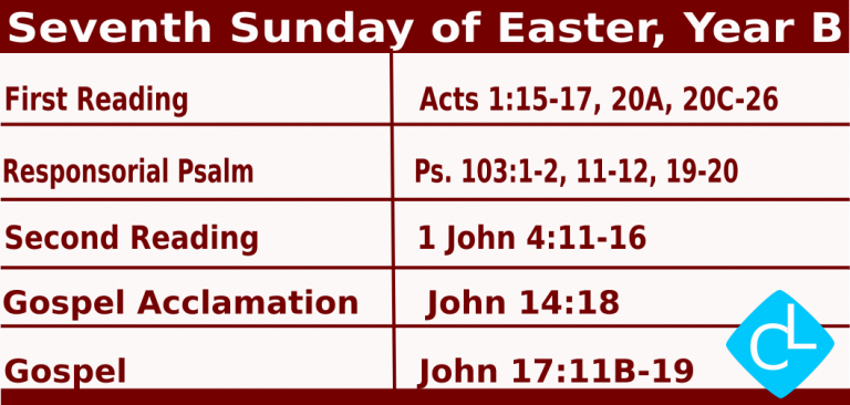 Catholic Mass Readings for May 9 2027, Seventh Sunday of Easter Year B
