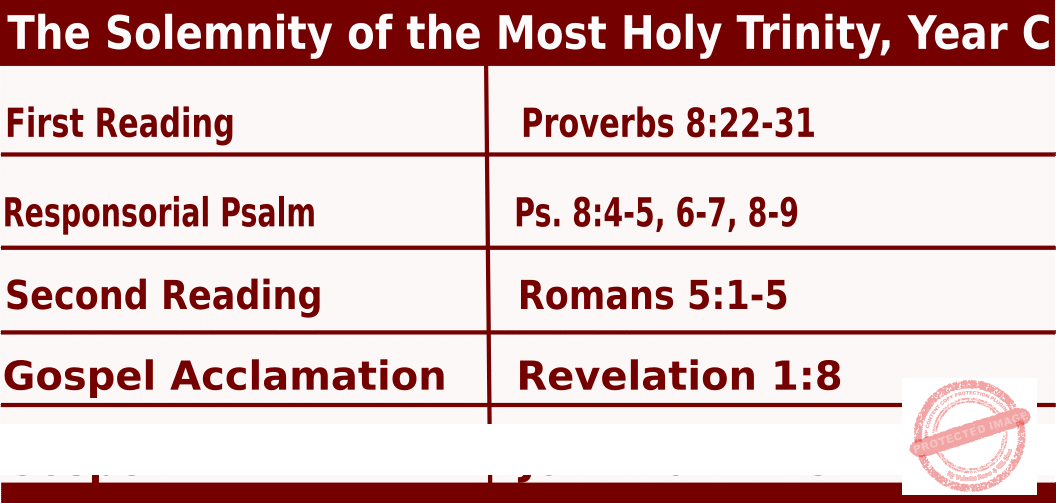 Sunday Mass Readings For June 15 2025 Solemnity Of Most Holy Trinity Year C