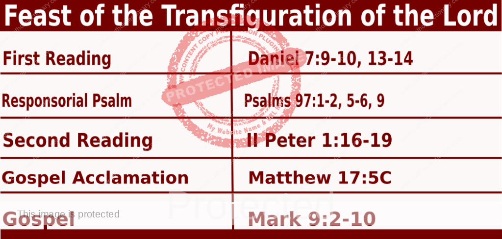 Mass Readings for August 6 2022 Bible Quotations