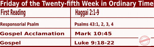 Catholic Mass Readings for September 26 2025, Friday of 25th Week in Ordinary Time