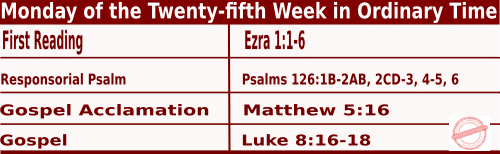 Catholic Mass Readings for September 22 2025, Monday of 25th Week in Ordinary Time