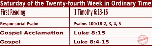 Catholic Mass Readings for September 20 2025, Saturday of 24th Week in Ordinary Time