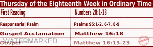 Catholic Mass Readings for August 7 2025, Thursday of the Eighteenth Week in Ordinary Time