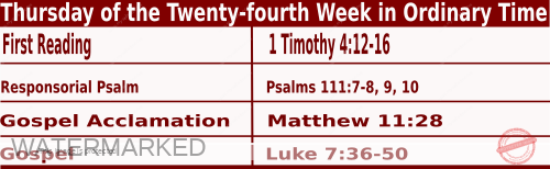 Catholic Mass Readings for September 18 2025, Thursday of the Twenty-fourth Week in Ordinary Time 