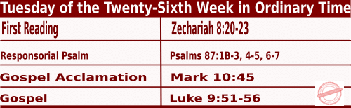 Catholic Mass Readings for September 30 2025, Tuesday of 26th Week in Ordinary Time