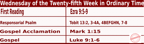 Catholic Mass Readings for September 24 2025, Wednesday of 25th Week in Ordinary Time