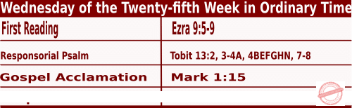 Catholic Mass Readings for September 27 2023, Wednesday of the Twenty-fifth Week in Ordinary Time