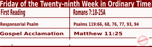 Catholic Mass Readings for October 27 2023, Friday of the Twenty-ninth Week in Ordinary Time