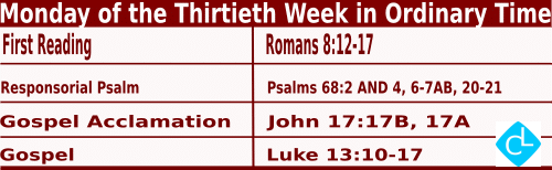 Catholic Mass Readings for October 27 2025, Monday of 30th Week in Ordinary Time