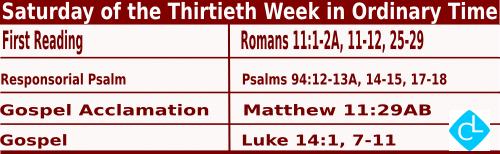 Catholic Mass Readings for October 30 2027, Saturday of 30th Week in Ordinary Time