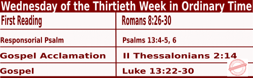 Catholic Mass Readings for October 29 2025, Wednesday of 30th Week in Ordinary Time
