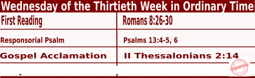 Bible quotation in Mass Readings for October 27 2021, Wednesday of the Thirtieth Week in Ordinary Time - Catholic Readings for October 27 2021