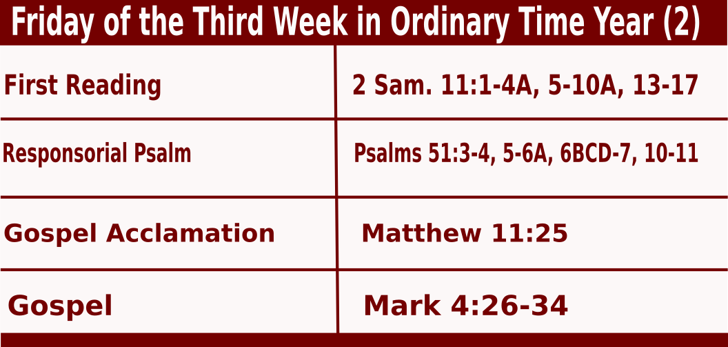 Friday of the Third Week in Ordinary Time Year (2)