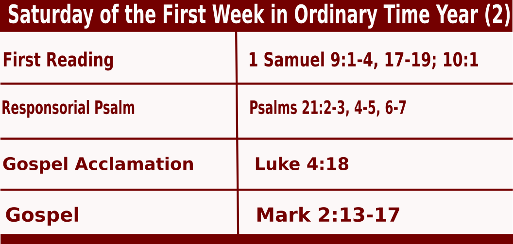 Saturday of the First Week in Ordinary Time Year (2)