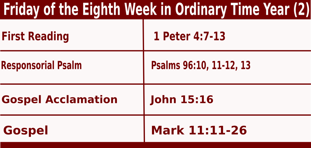 Friday of the Eighth Week in Ordinary Time Year (2)