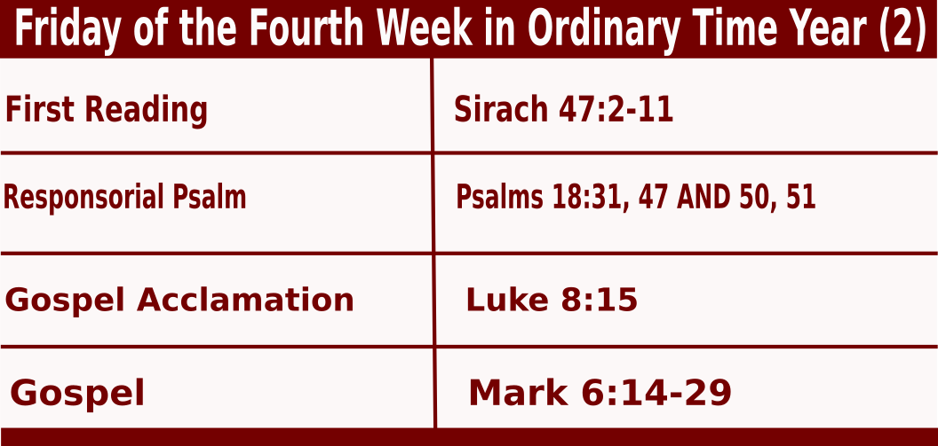 Friday of the Fourth Week in Ordinary Time Year (2)