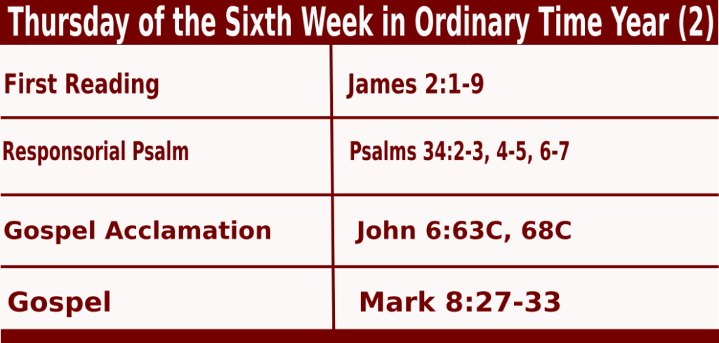 Bible quotations for Catholic Mass Readings for February 17 2022, Thursday of the Sixth Week in Ordinary Time Year (2)    