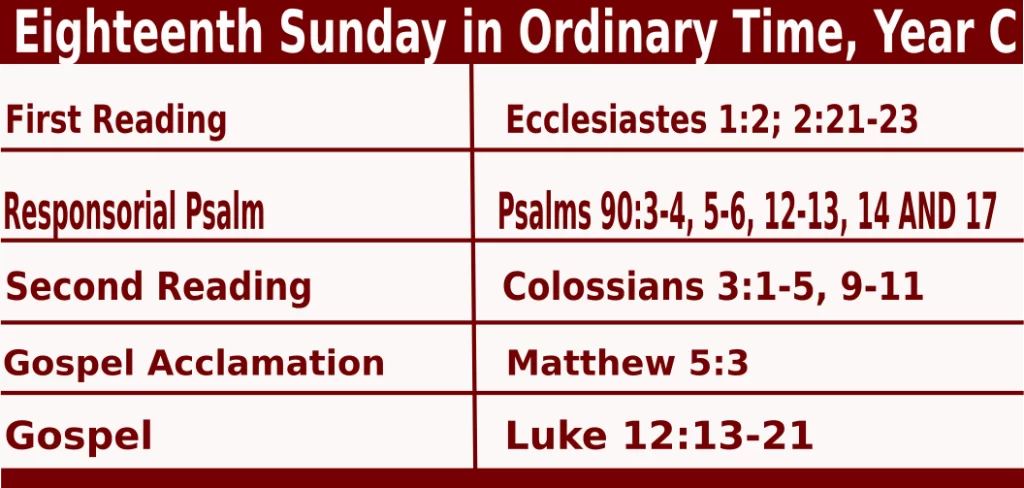 Mass Readings for July 31 2022 Bible Quotations