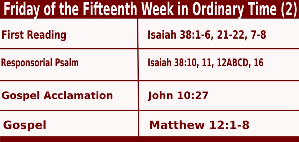 Mass Readings for July 15 2022 Bible Quotations