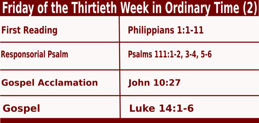 Friday of the Thirtieth Week in Ordinary Time (2)
