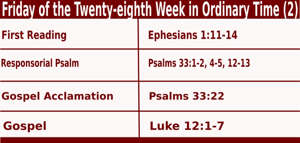 Mass Readings for October 14 2022 bible quotations