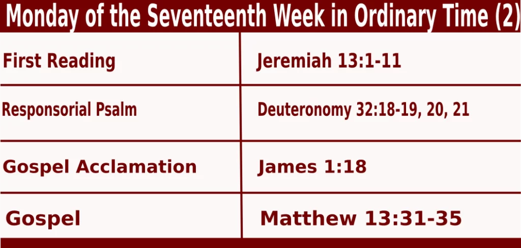 Mass Readings for July 29 2024 Bible Quotations
