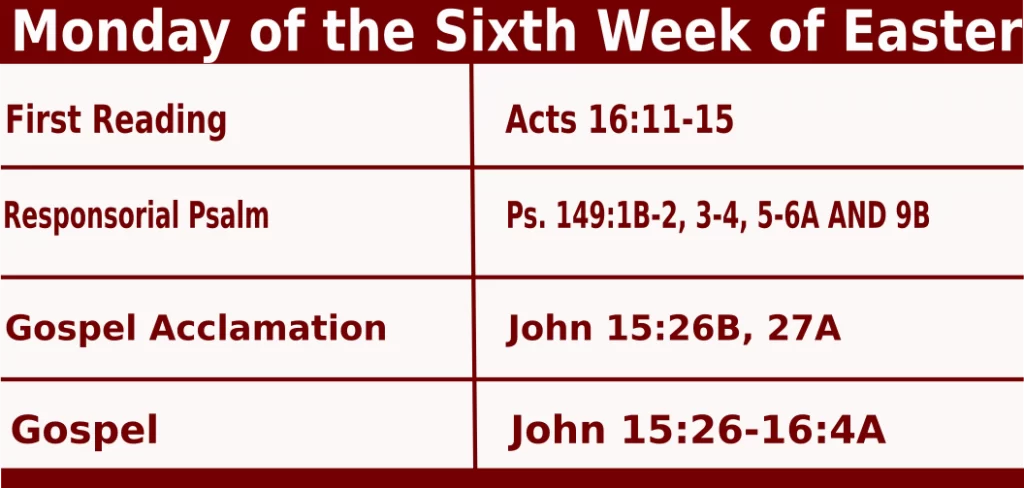 Monday of the Sixth Week of Easter
