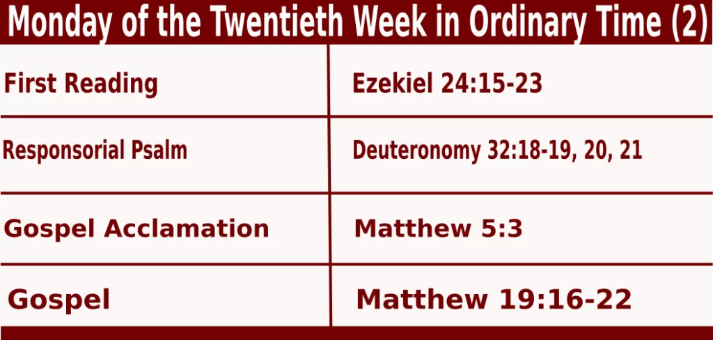 Mass Readings for August 19 2024 Bible Quotations 