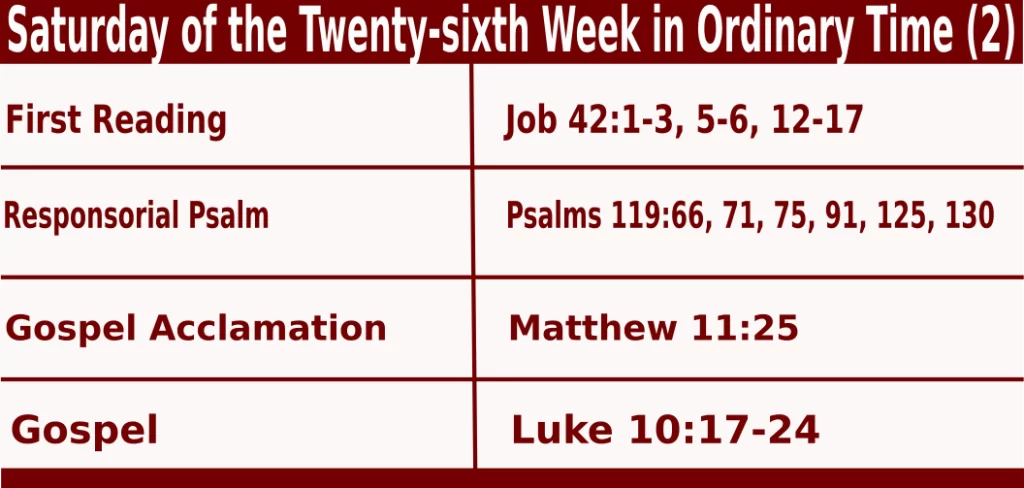 Mass Readings for October 1 2022 bible quotations