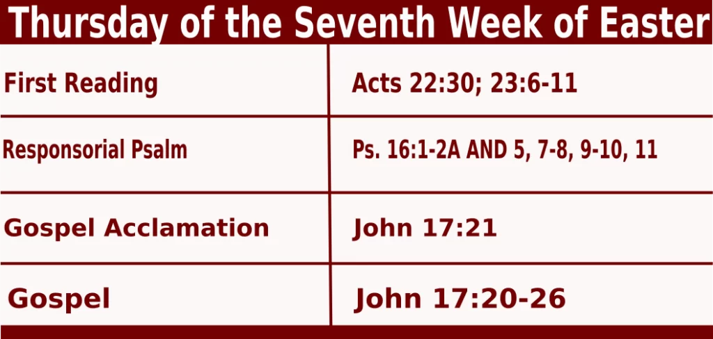 Thursday of the Seventh Week of Easter