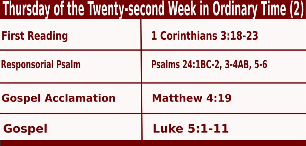 Mass Readings for September 1 2022 bible quotations