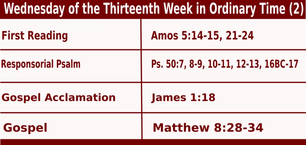 Mass Readings for July 1 2026 Bible Quotations