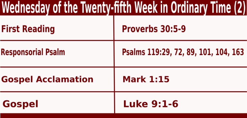 Mass Readings for September 25 2024 bible quotations