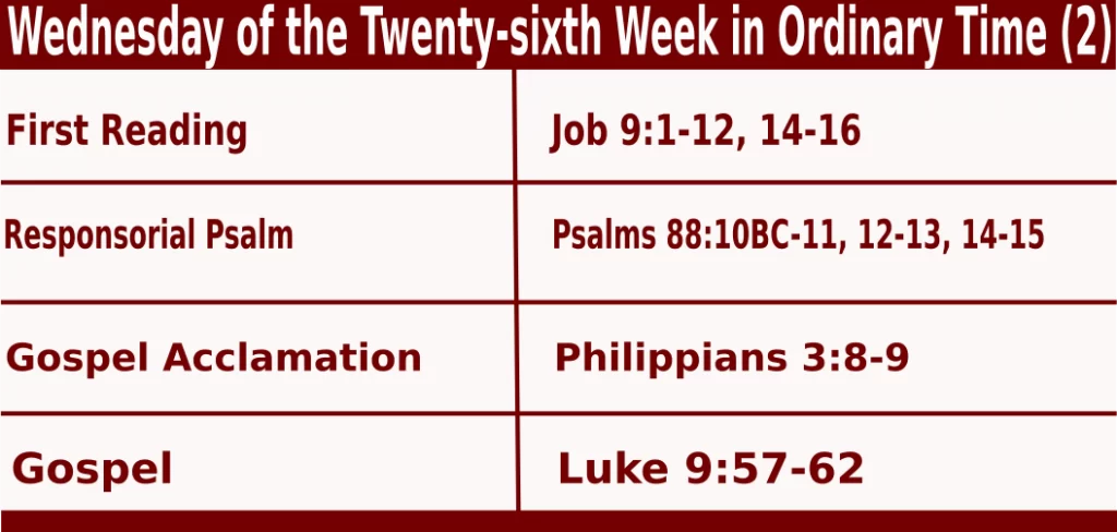 Mass Readings for September 28 2022 bible quotations
